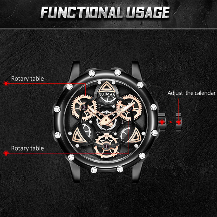 RUIMAS Quartz Watches Men's Business Wristwatch Waterproof Male Clock Chronograph Stainless Steel Casual Watch reloj hombre 331-5