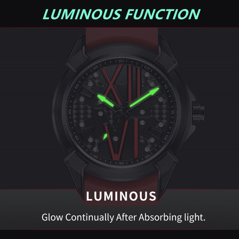 RUIMAS Men Sport Watches Top Brand Quartz Watch Waterproof Wristwatch Silicone Strap Clock Chronograph Relogio Masculino 332-6