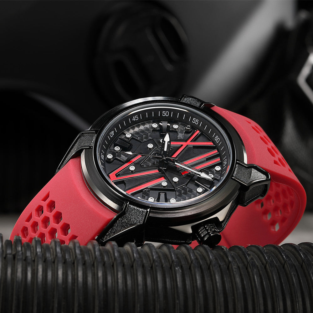 RUIMAS Men Sport Watches Top Brand Quartz Watch Waterproof Wristwatch Silicone Strap Clock Chronograph Relogio Masculino 332-3