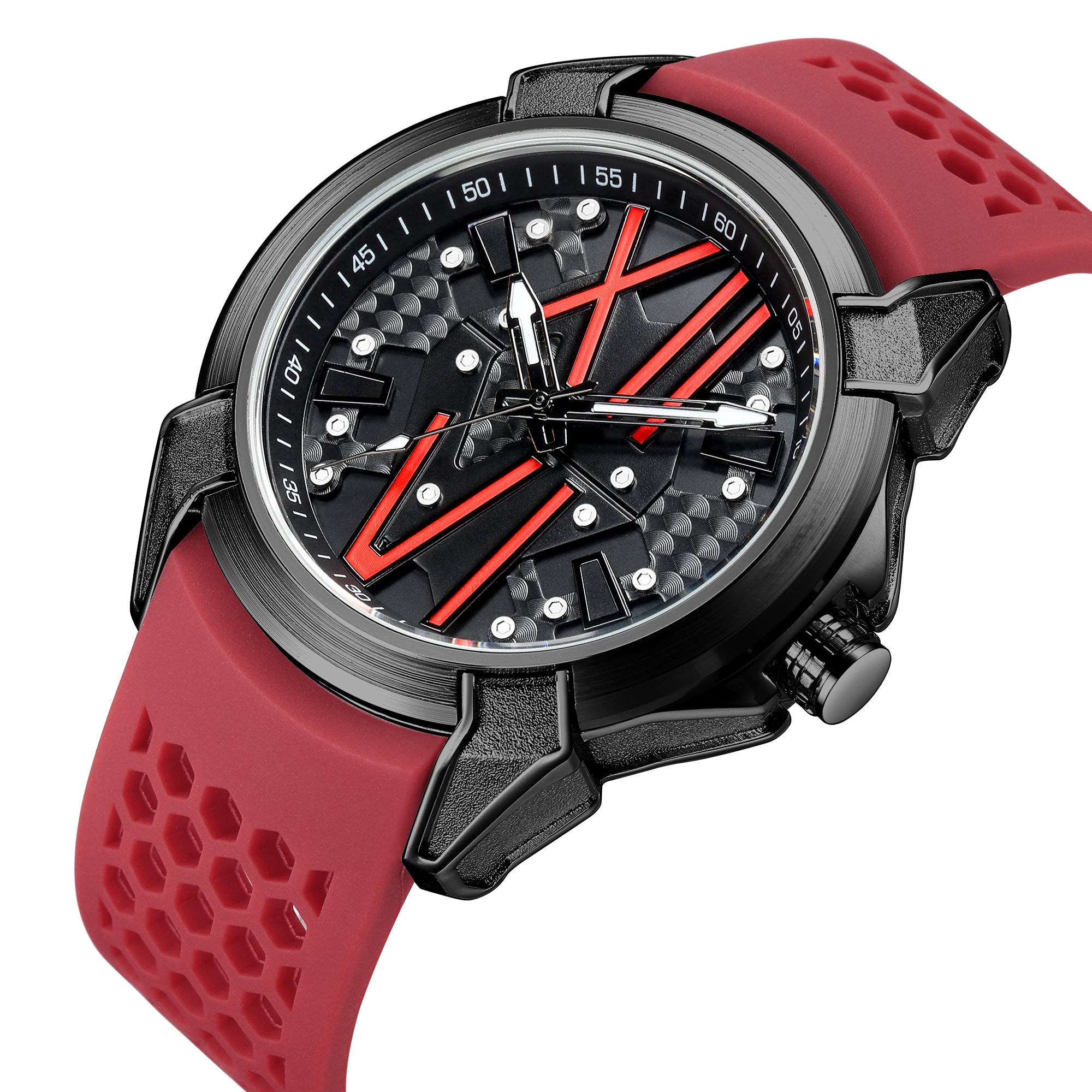 RUIMAS Men Sport Watches Top Brand Quartz Watch Waterproof Wristwatch Silicone Strap Clock Chronograph Relogio Masculino 332-8