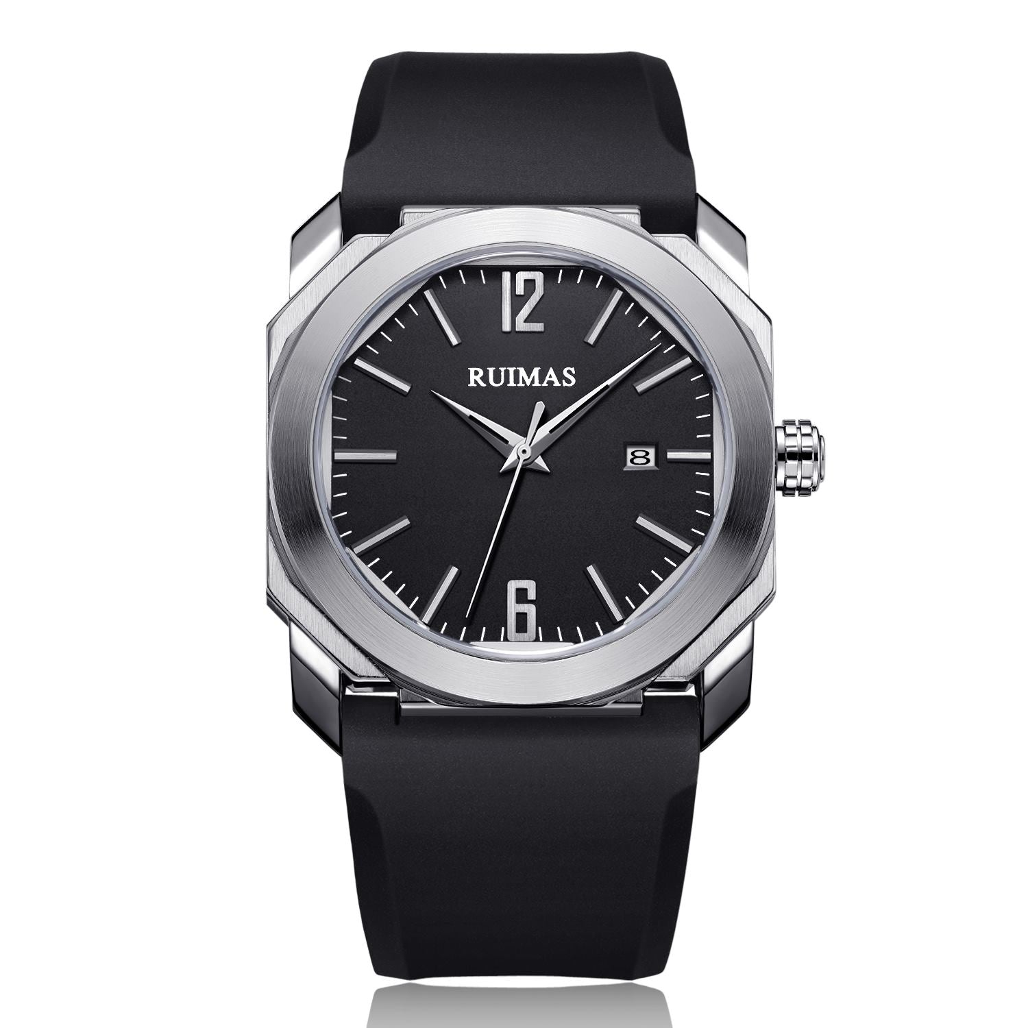 RUIMAS Luxury Silicone Band Quartz Sport Watches for Men Waterproof Calendar Casual Large Dial Wristwatch Clock Montre Homme-9