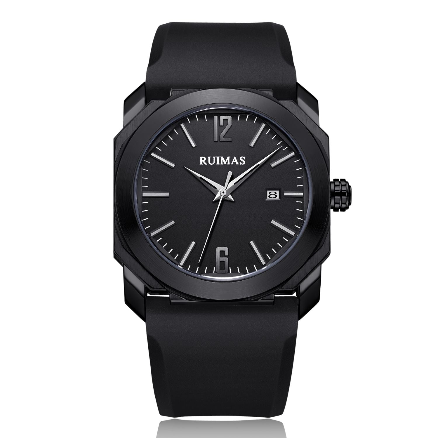 RUIMAS Luxury Silicone Band Quartz Sport Watches for Men Waterproof Calendar Casual Large Dial Wristwatch Clock Montre Homme-8