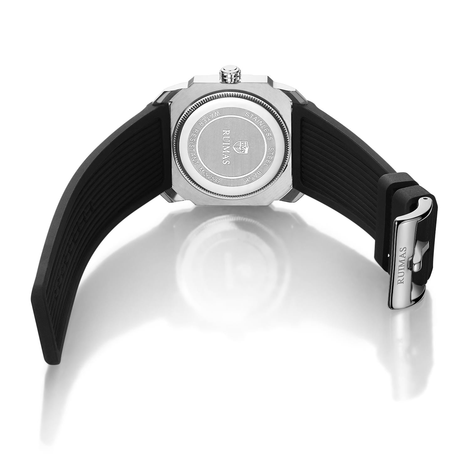 RUIMAS Luxury Silicone Band Quartz Sport Watches for Men Waterproof Calendar Casual Large Dial Wristwatch Clock Montre Homme-10