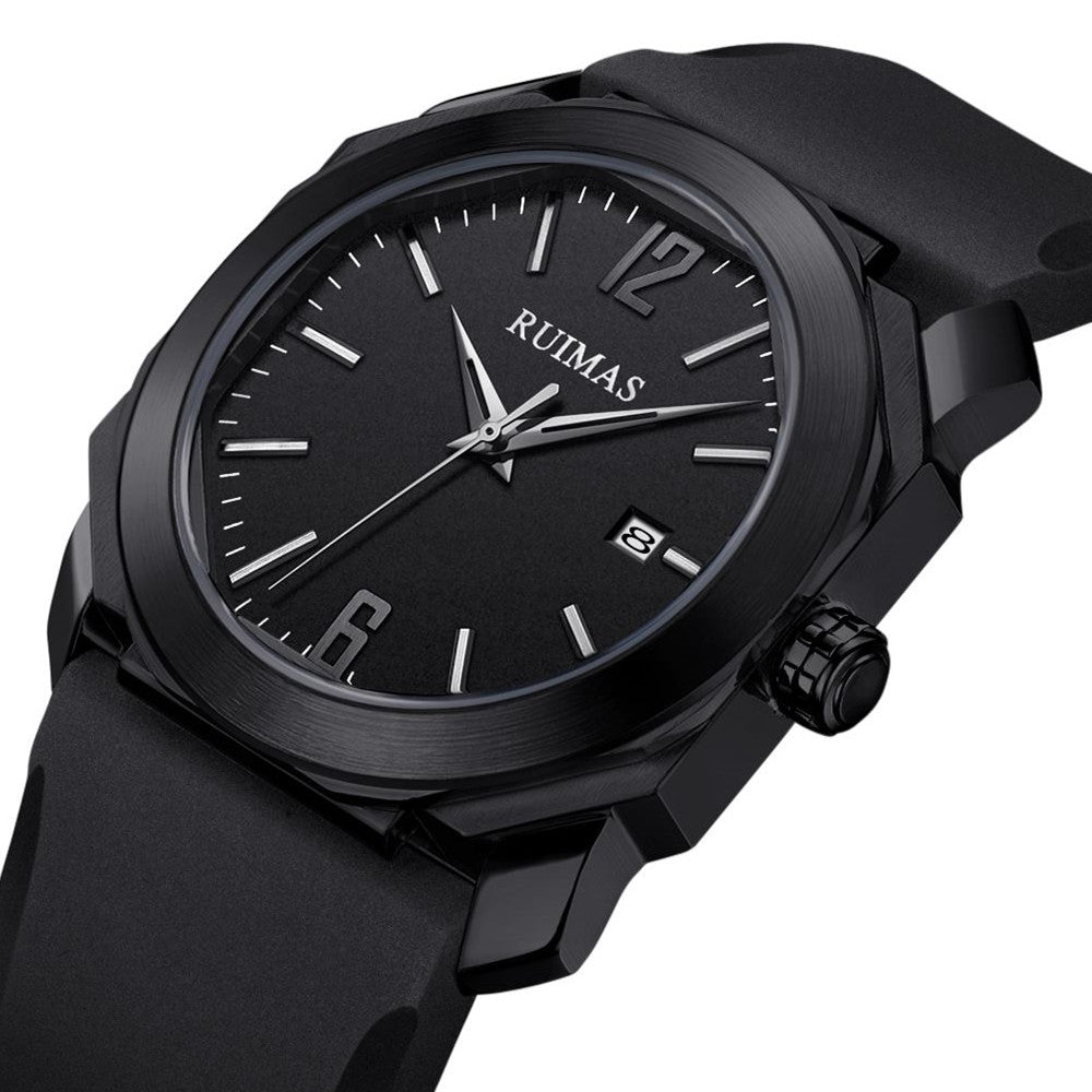 RUIMAS Luxury Silicone Band Quartz Sport Watches for Men Waterproof Calendar Casual Large Dial Wristwatch Clock Montre Homme-7