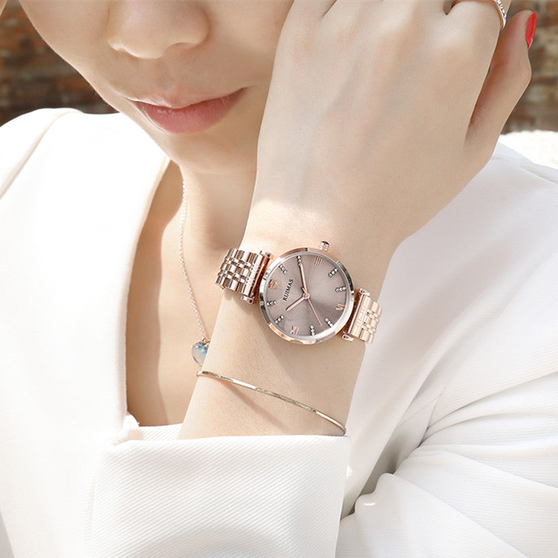 RUIMAS Women Watches Top Brand Luxury Quartz Watch Waterproof Fashion Ladies Wristwatch Stain Steel Dress Clock Reloj Mujer 536-1