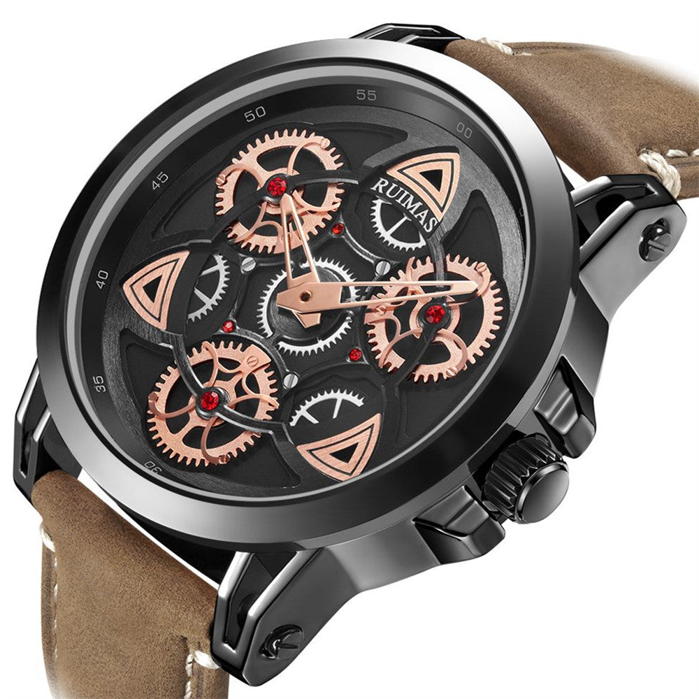 RUIMAS Brand Quartz Sport Watches for Men Fashion Military Casual Wrist Watch Waterproof Leather Male Clock Reloj Hombre 550-8