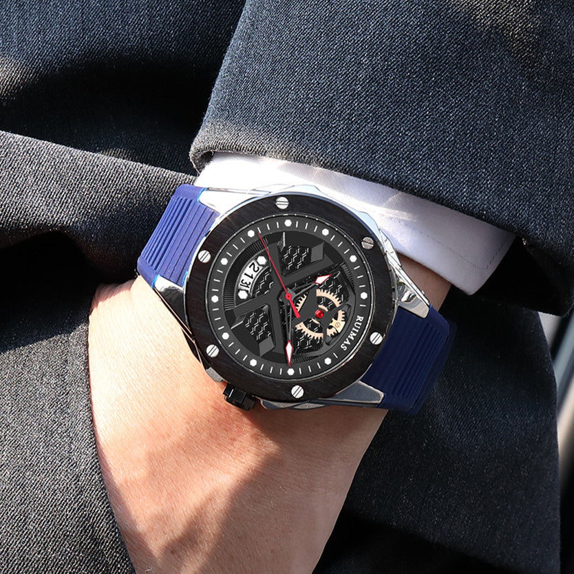 RUIMAS Brand Fashion Sport Watches for Men Quartz Silicone Band Wrist Watch Date Waterproof Wristwatches Clock Relogio Masculino-2