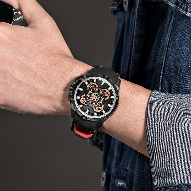 RUIMAS Top Brand Mens Watches Luxury Silicone Large Dial Sports Quartz Wristwatch Waterproof Date Clock Casual Relogio Masculino-1