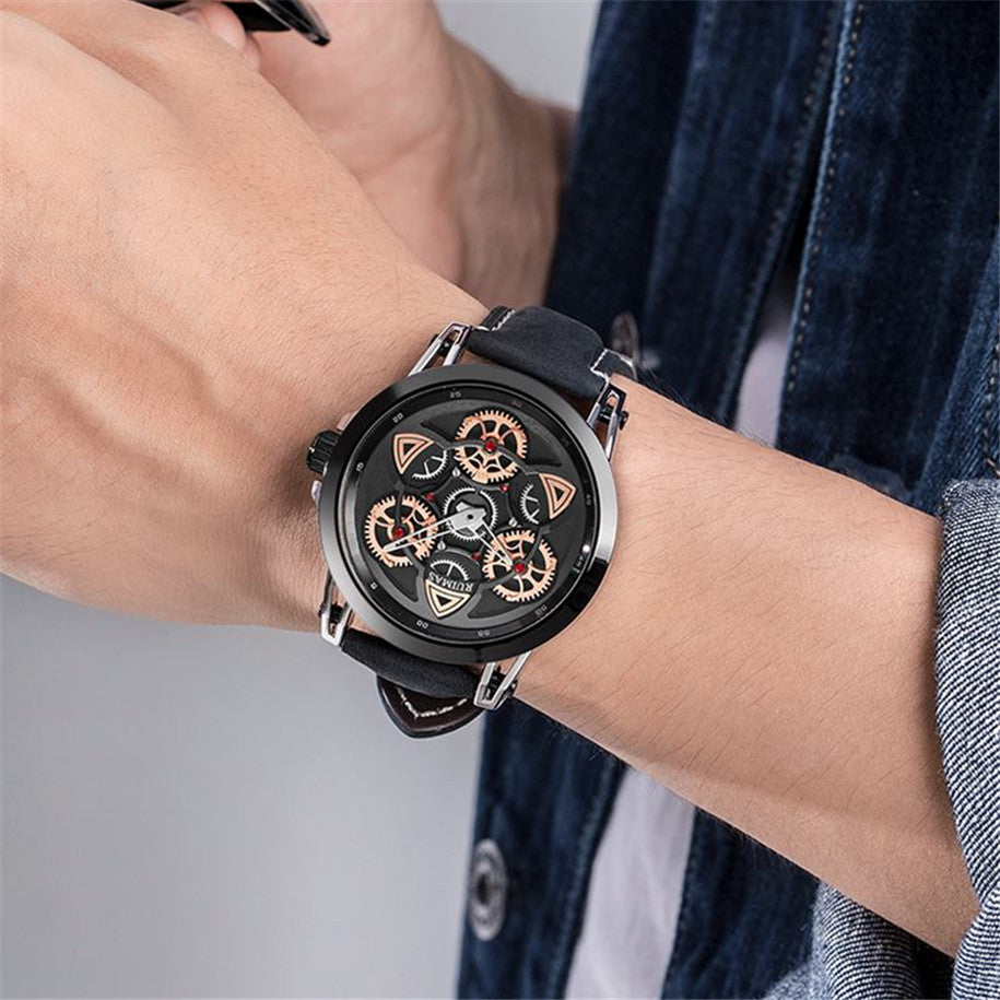 RUIMAS Brand Quartz Sport Watches for Men Fashion Military Casual Wrist Watch Waterproof Leather Male Clock Reloj Hombre 550-2