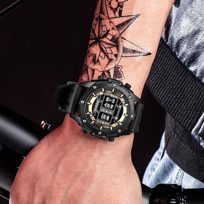 RUIMAS Mens Watches Roller Pointer Sports Quartz WristWatch Fashion  Luxury Silicone Strap Waterproof Relogio Masculino-1