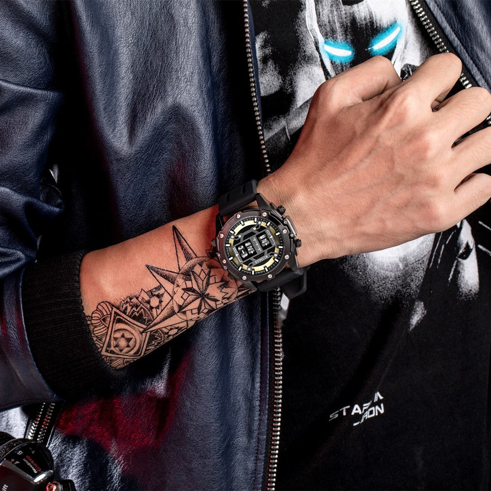 RUIMAS Mens Watches Roller Pointer Sports Quartz WristWatch Fashion  Luxury Silicone Strap Waterproof Relogio Masculino-2