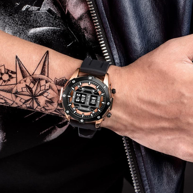 RUIMAS Mens Watches Roller Pointer Sports Quartz WristWatch Fashion  Luxury Silicone Strap Waterproof Relogio Masculino-3