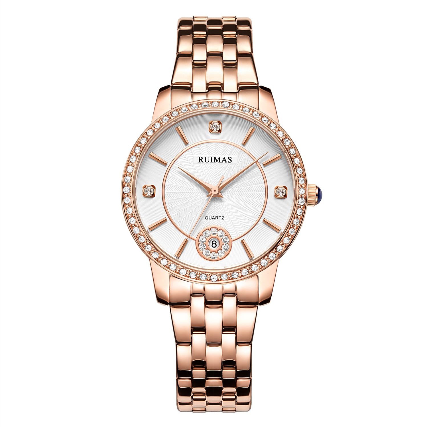 RUIMAS Luxury Women's Wrist Watch Top Brand Fashion Diamond Ladies Quartz Watches Stainless Steel Female Clock Reloj Mujer 556-4