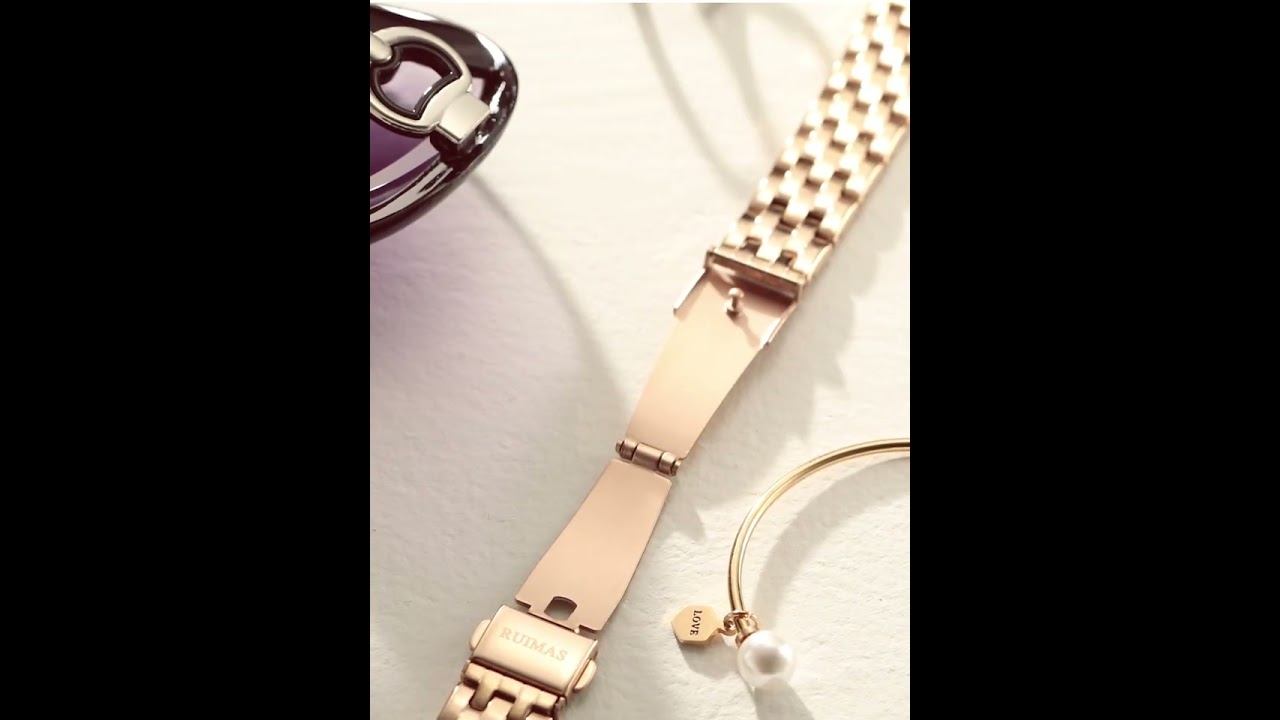 RUIMAS Luxury Women's Wrist Watch Top Brand Fashion Diamond Ladies Quartz Watches Stainless Steel Female Clock Reloj Mujer 556-9