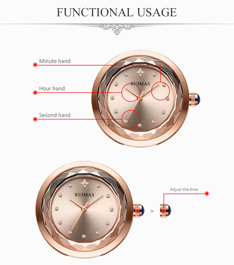 RUIMAS Women Bracelet Watches Brand Luxury Quartz Watch Fashion Casual Business Female Wristwatch Dress Clock Montre Homme 563-5