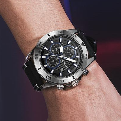 RUIMAS Luxury Brand Mens Watches Quartz Leather Strap Wristwatch Waterproof Clock Sports Large Dial Watch Auto Date Montre Homme-4