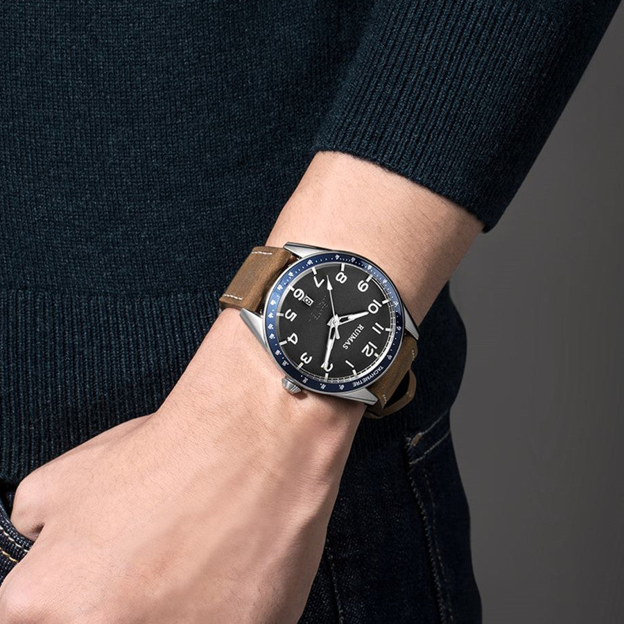 RUIMAS Men Quartz Watches Luxury Leather Sports Quartz Wristwatches Waterproof Luminous Casual Clock Auto Date Relogio Masculino-4