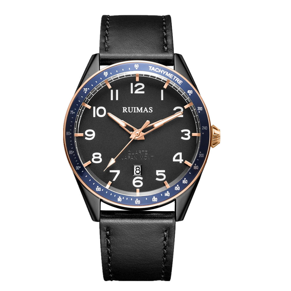 RUIMAS Men Quartz Watches Luxury Leather Sports Quartz Wristwatches Waterproof Luminous Casual Clock Auto Date Relogio Masculino-11