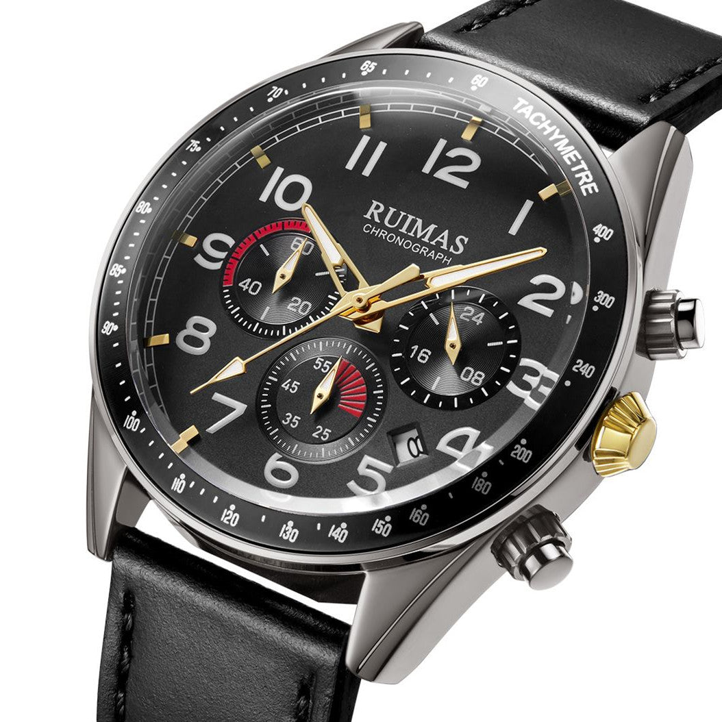 RUIMAS Luxury Brand Chronograph Watches for Men Fashion Leather Sports Military Wristwatch Luminous Clock Auto Date Reloj Hombre-11