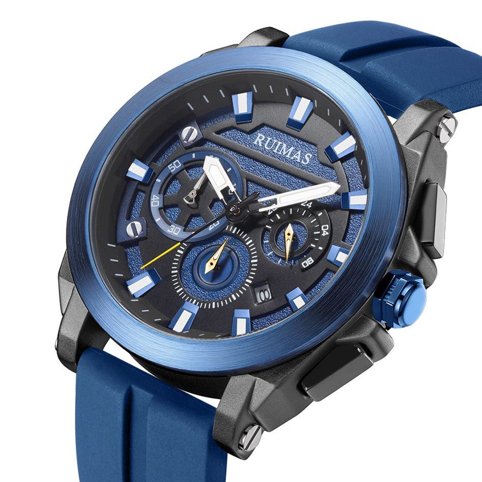RUIMAS Relogio Masculino Luxury Silicone Band Large Dial Mens Sports Watch Waterproof Luminous Date WristWatch Quartz Clock-8