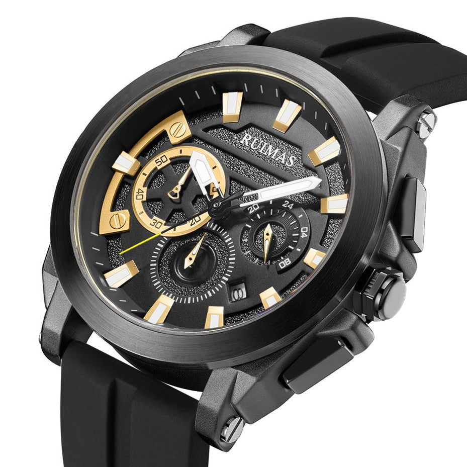 RUIMAS Relogio Masculino Luxury Silicone Band Large Dial Mens Sports Watch Waterproof Luminous Date WristWatch Quartz Clock-10