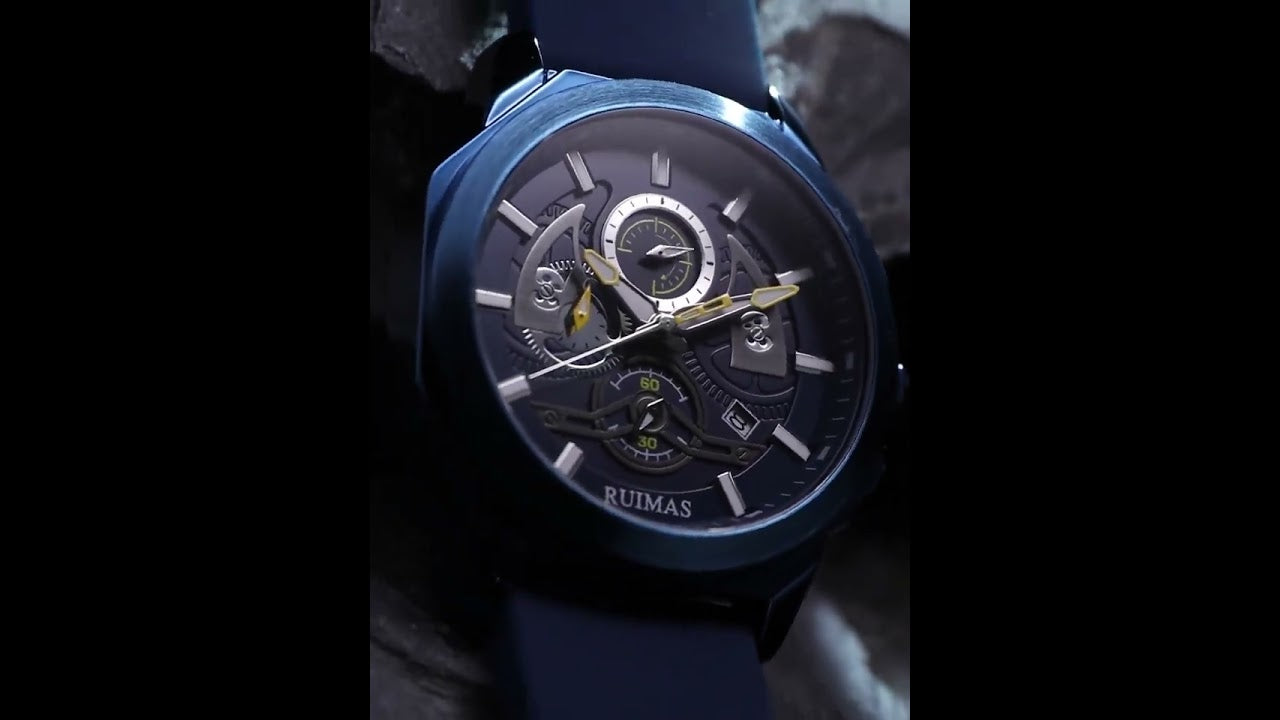 RUIMAS Sports Watches for Men Casual Luxury Quartz Wristwatch Calendar Luminous Silicone Chronograph Clock reloj hombre 581-11