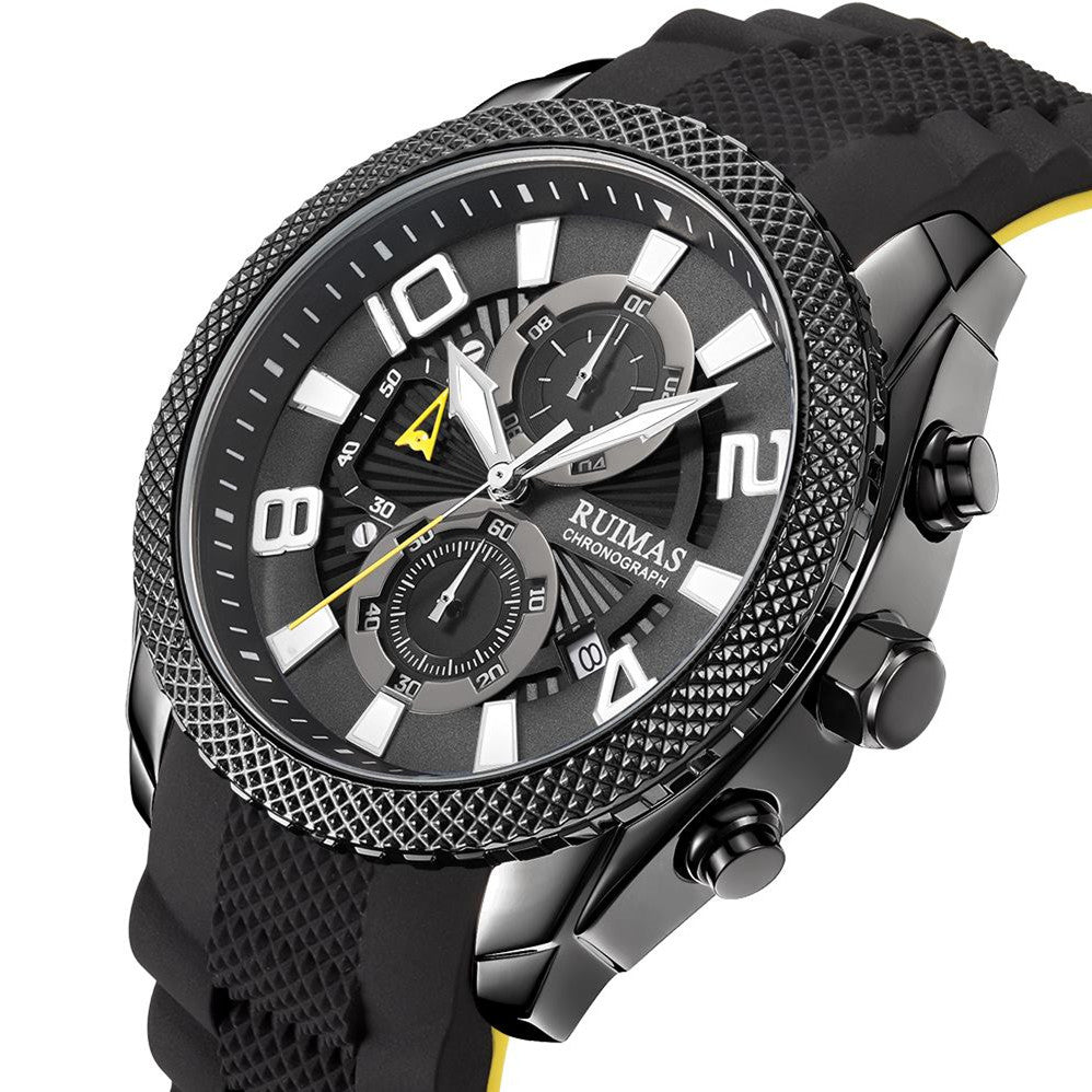 RUIMAS Fashion Watches for Men Luxury Large Dial Quartz Sports Chronograph Clock Luminous Date Casual WristWatch Reloj Hombre-9