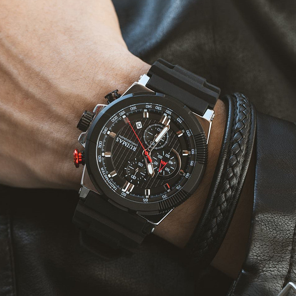 RUIMAS Relogio Masculino Luxury Mens Watches Silicone Strap Quartz Sports Wristwatch Luminous Hands Clock Chronograph Auto Date-1