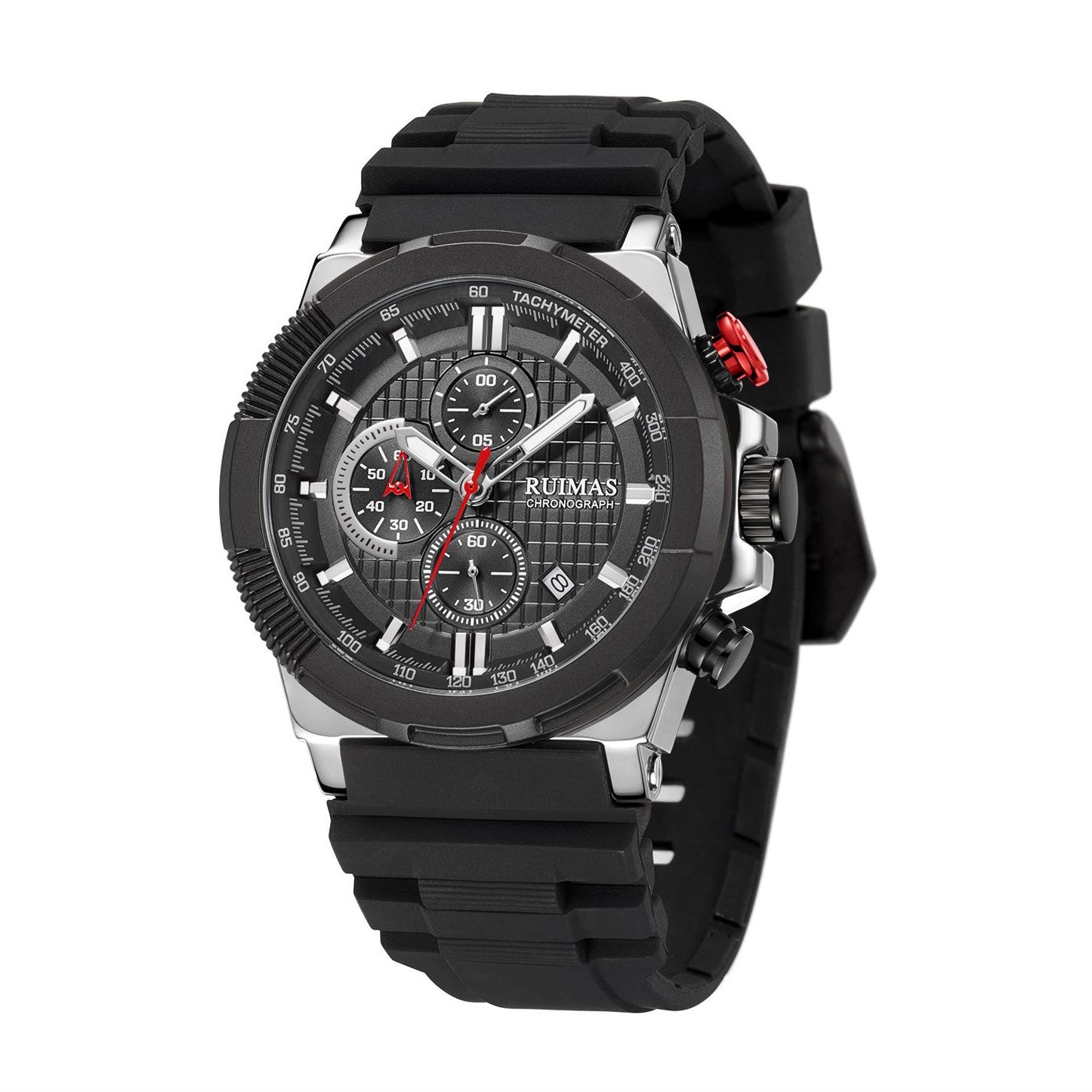 RUIMAS Relogio Masculino Luxury Mens Watches Silicone Strap Quartz Sports Wristwatch Luminous Hands Clock Chronograph Auto Date-8