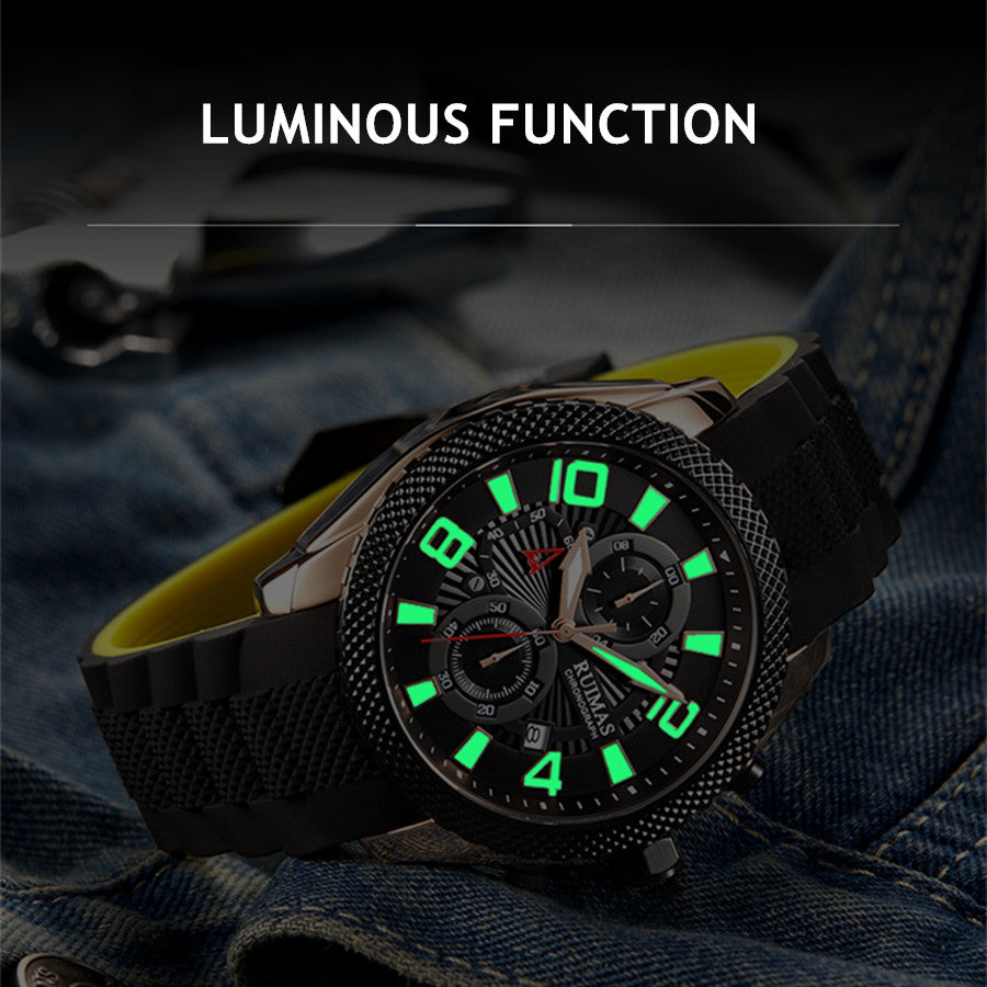 RUIMAS Fashion Watches for Men Luxury Large Dial Quartz Sports Chronograph Clock Luminous Date Casual WristWatch Reloj Hombre-5