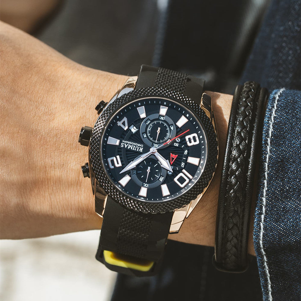 RUIMAS Fashion Watches for Men Luxury Large Dial Quartz Sports Chronograph Clock Luminous Date Casual WristWatch Reloj Hombre-2