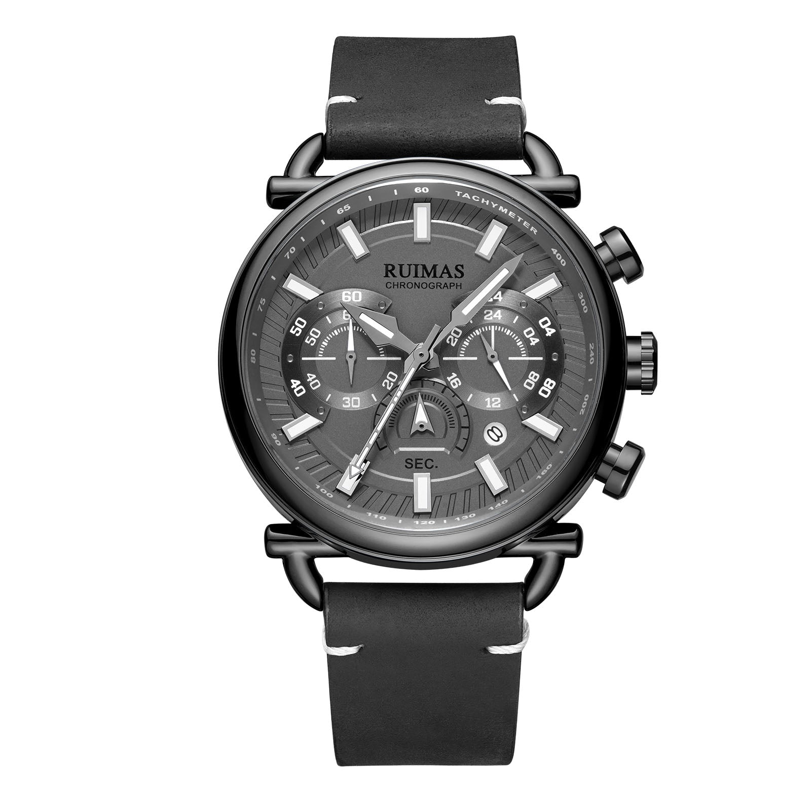 RUIMAS Men Luxury Sport Watches Leather Bracelet Quartz Wristwatch Luminous Clock Watch Calendar Relogio Masculino 585-8