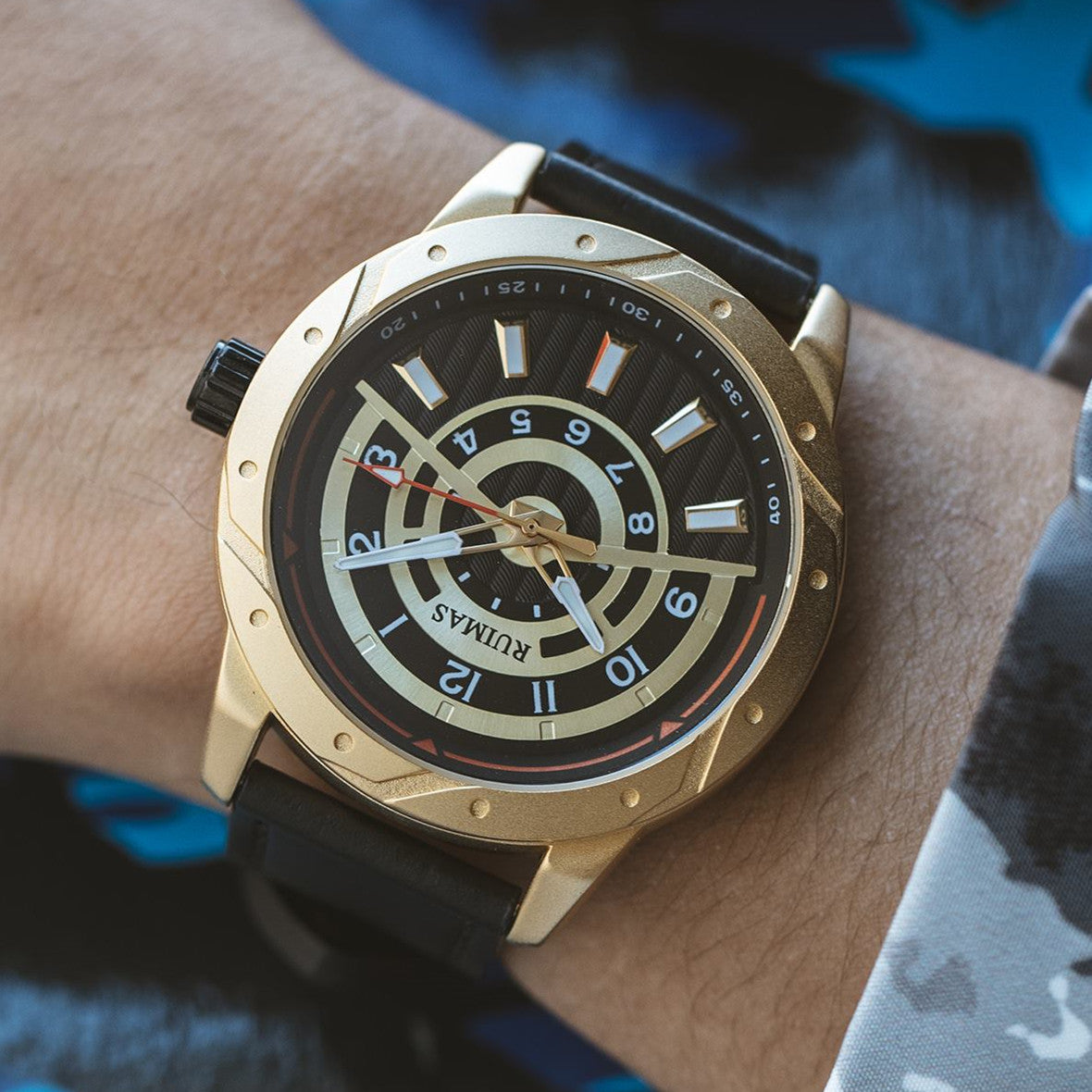 RUIMAS Men Wristwatch Luxury Leather Sports Military Wrist Watches Waterproof Large Dial Casual Quartz Clock Relogio Masculino-2