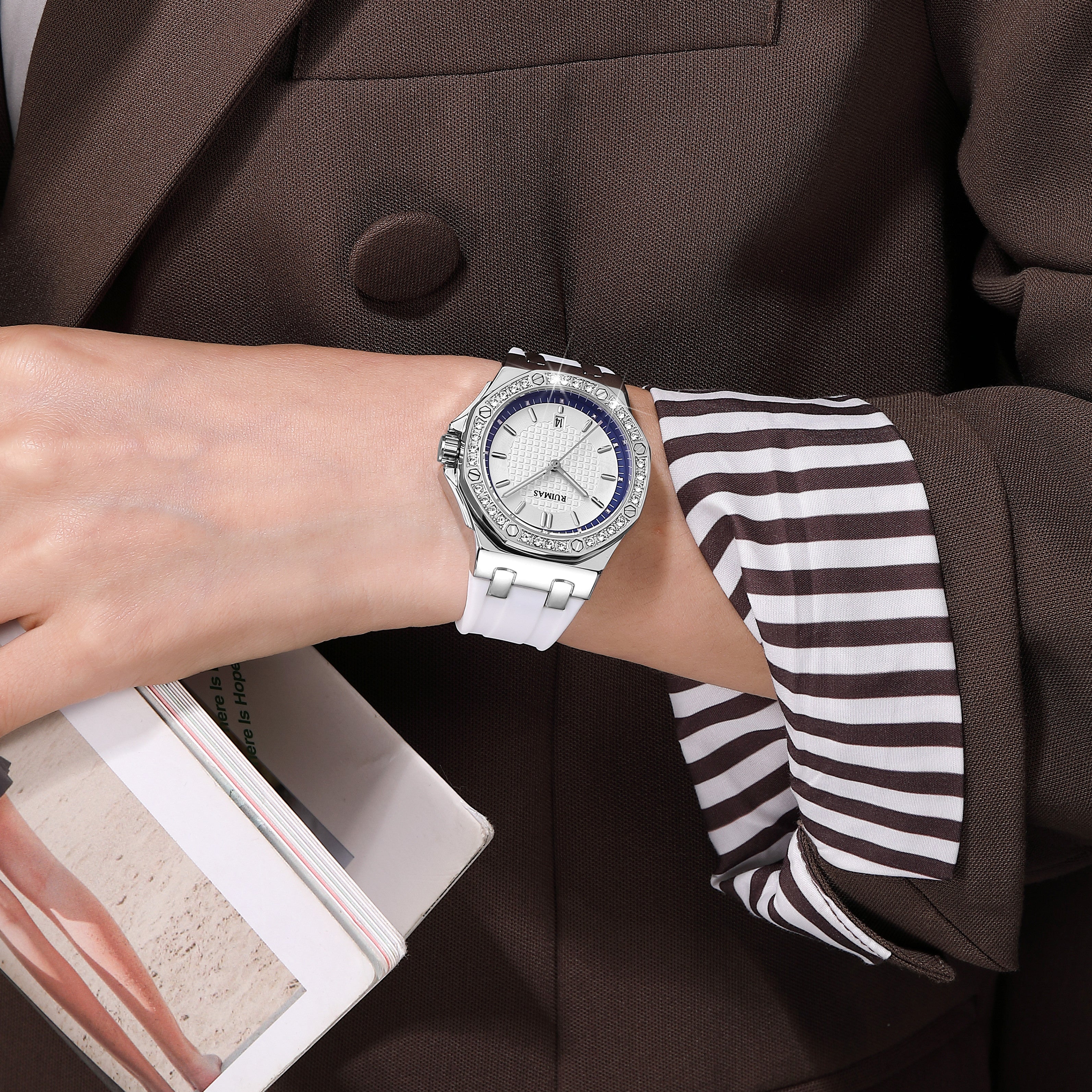 RUIMAS Women Bracelet Quartz Watches Luxury Fashion Ladies Diamond Large Dial Female Elegant Wristwatches Clock Montre Femme-2