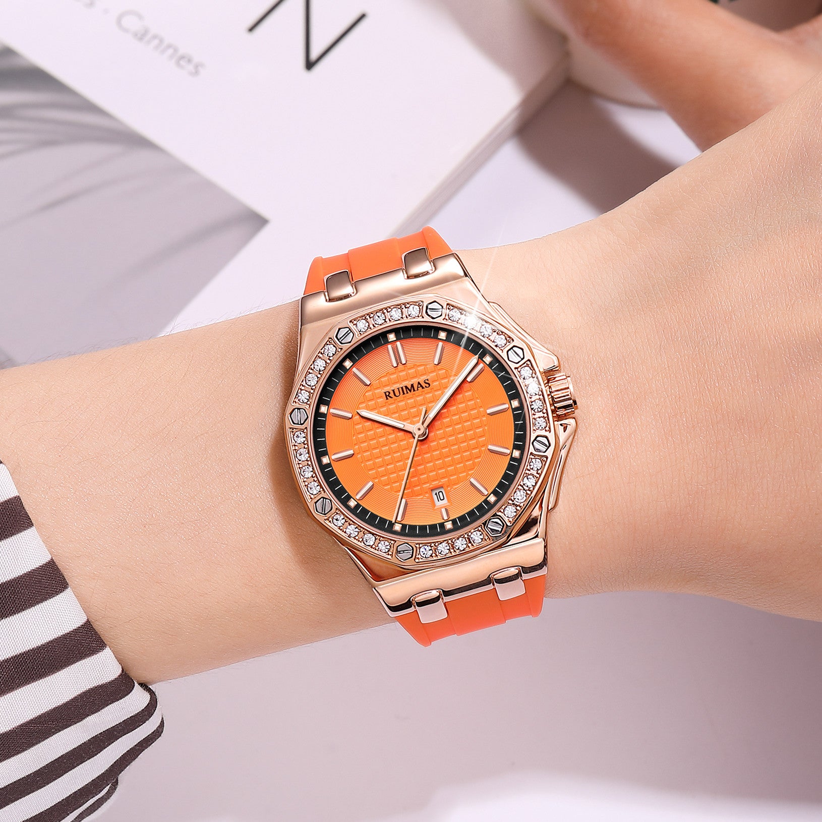 RUIMAS Women Bracelet Quartz Watches Luxury Fashion Ladies Diamond Large Dial Female Elegant Wristwatches Clock Montre Femme-1