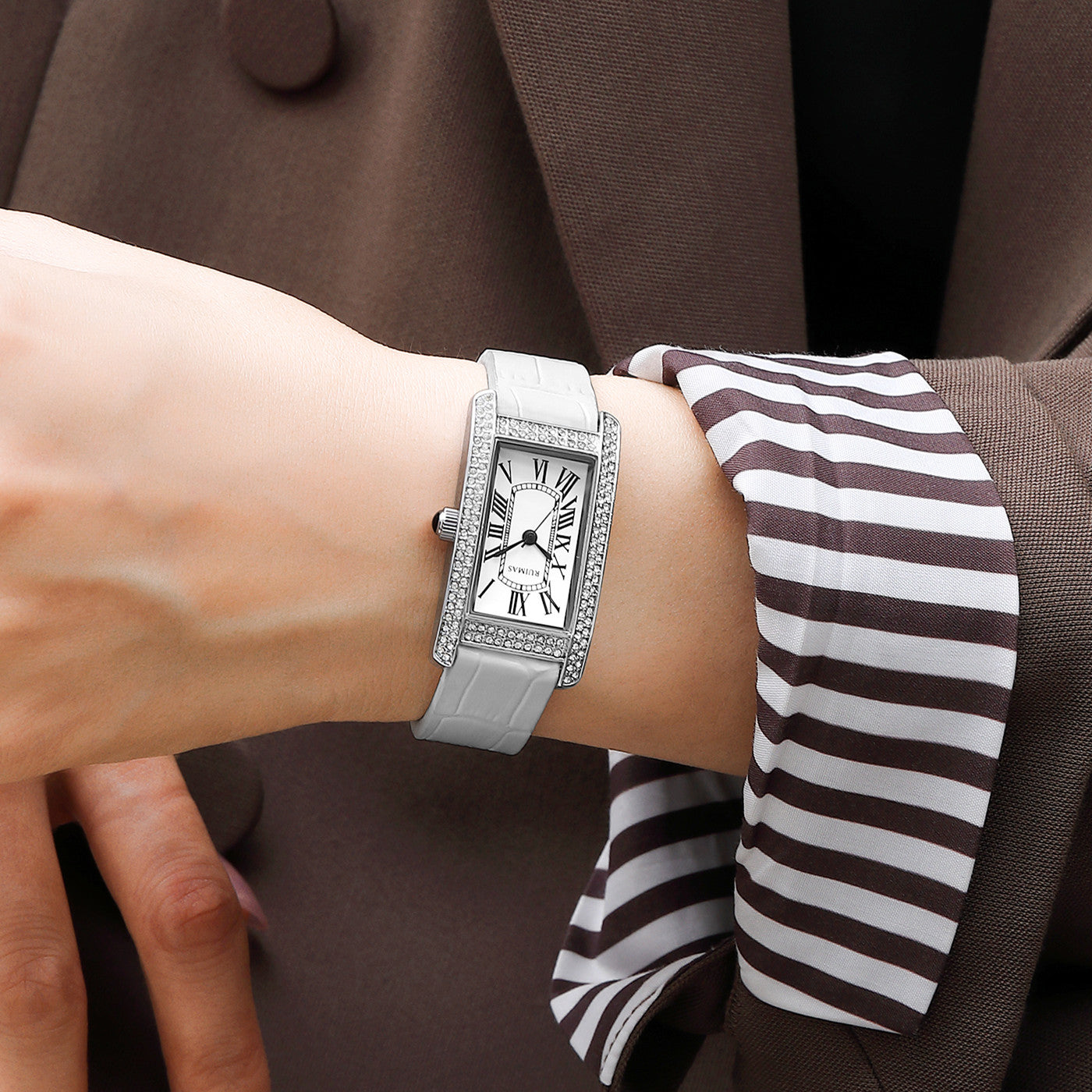 RUIMAS Brand Wrist Watches For Women Square Rose Gold WristWatch Fashion Luxury Leather Female Casual Ladies Quartz Watch Clock-1