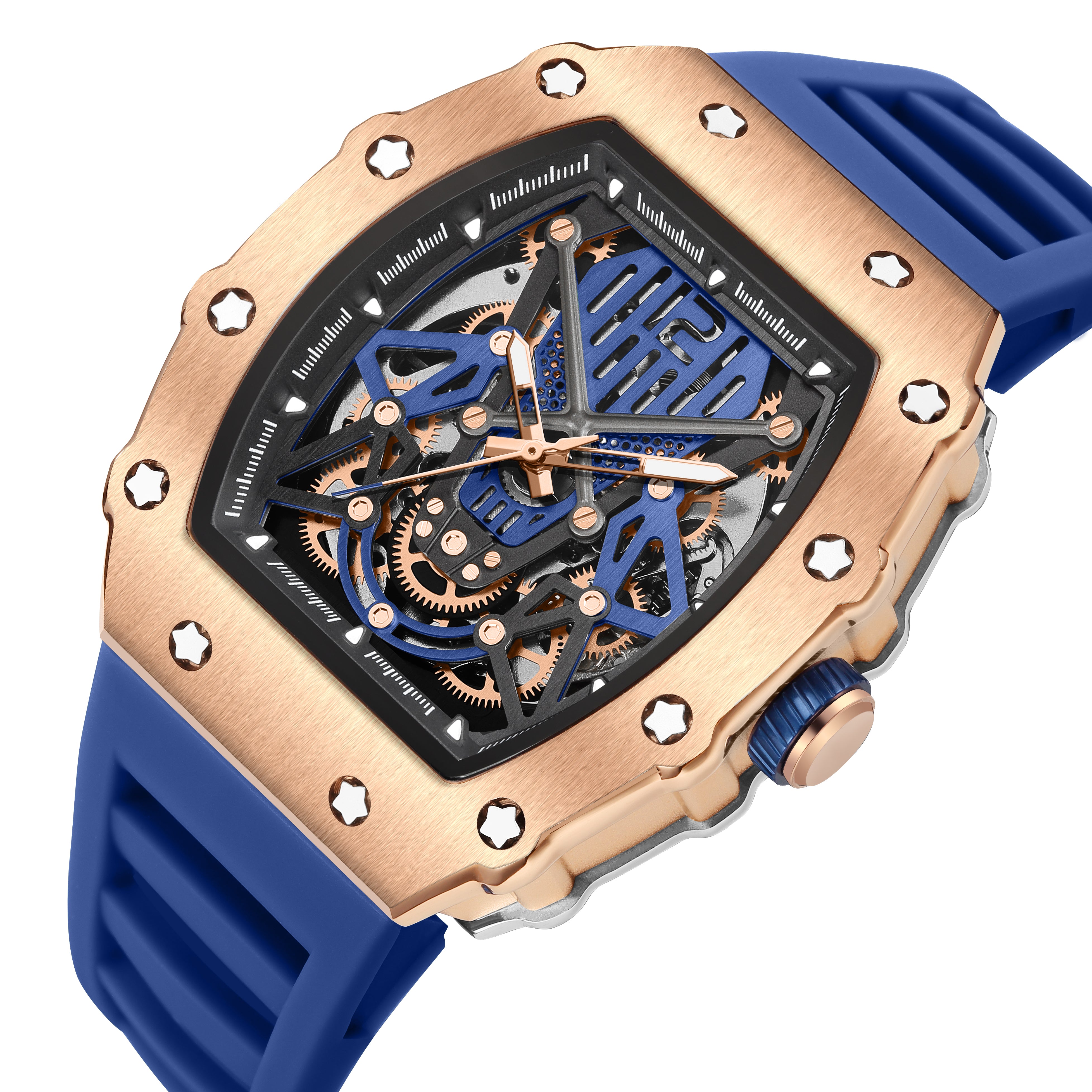 RUIMAS Luxury Watch Men Fashion Automatic Mechanical Watches Clock Silicone Strap Sport Casual Wristwatch Big Dial Reloj Hombre-12