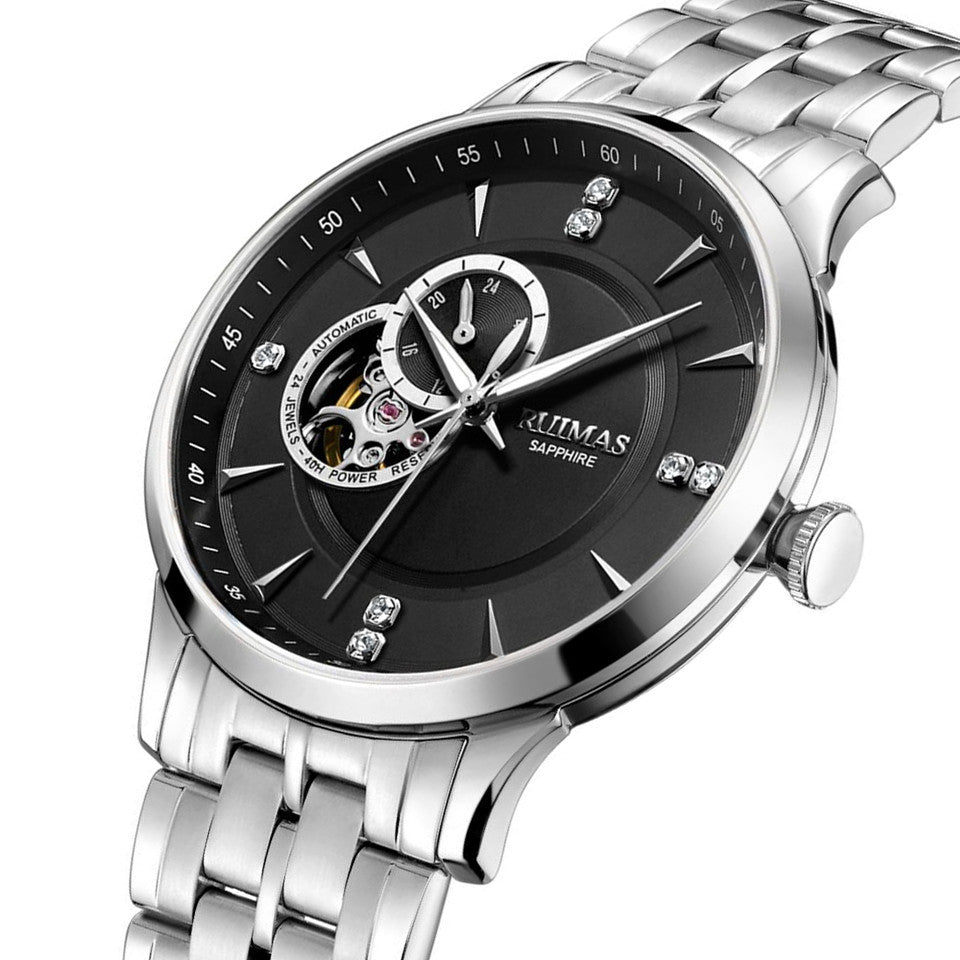 RUIMAS Gold Men Watch Luxury Stainless Steel Automatic Mechanical Watches Sapphire Glass Waterproof Wristwatch Relogio Masculino-5