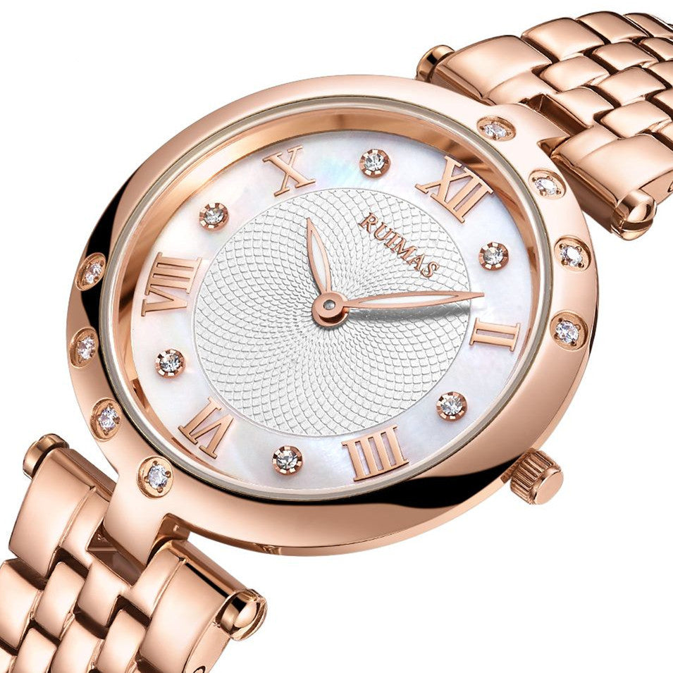 RUIMAS Ladies Wrist Watch Stainless Steel Luxury Quartz Women Watches Waterproof Female Dress Clock Bracelet reloj mujer 6749-8