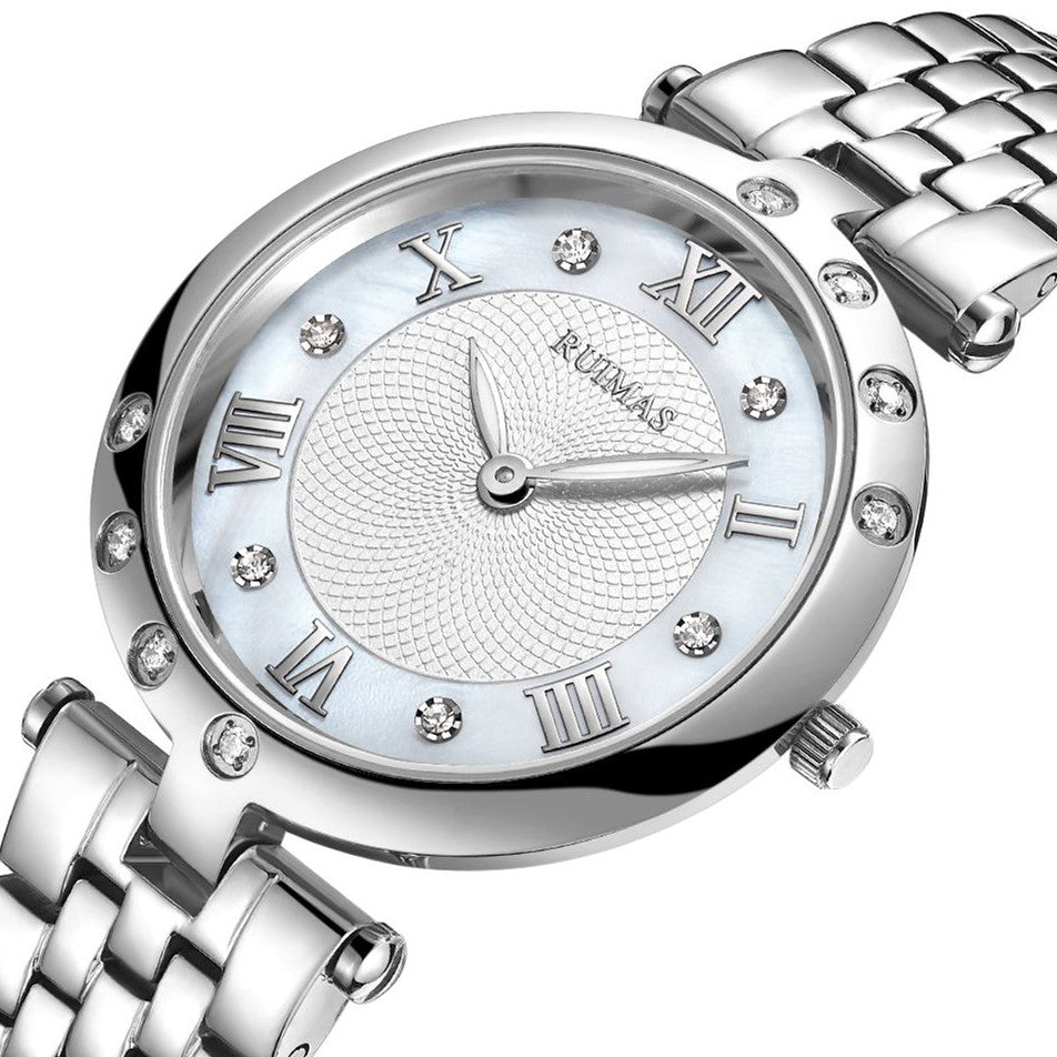 RUIMAS Ladies Wrist Watch Stainless Steel Luxury Quartz Women Watches Waterproof Female Dress Clock Bracelet reloj mujer 6749-9