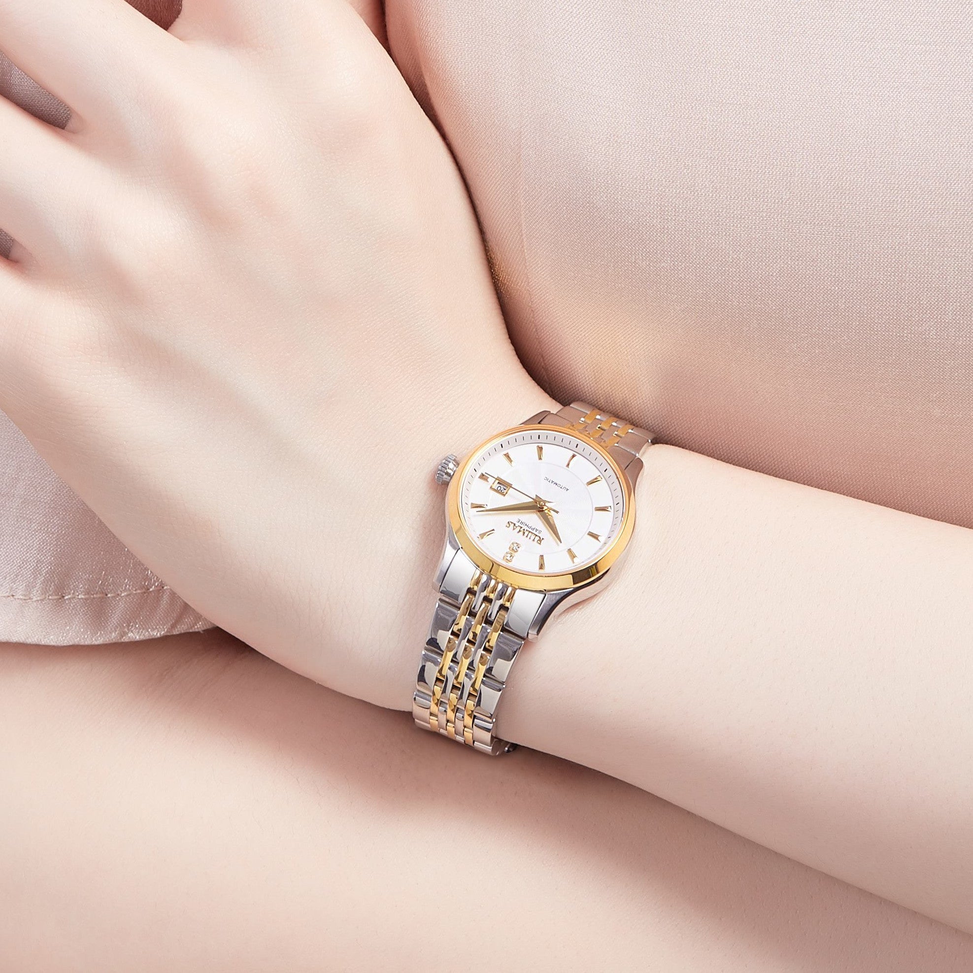 RUIMAS Brand Luxury Women Automatic Mechanical Watches Fashion Ladies Business Casual Wristwatch Sapphire Clock Reloj Mujer 6755-3