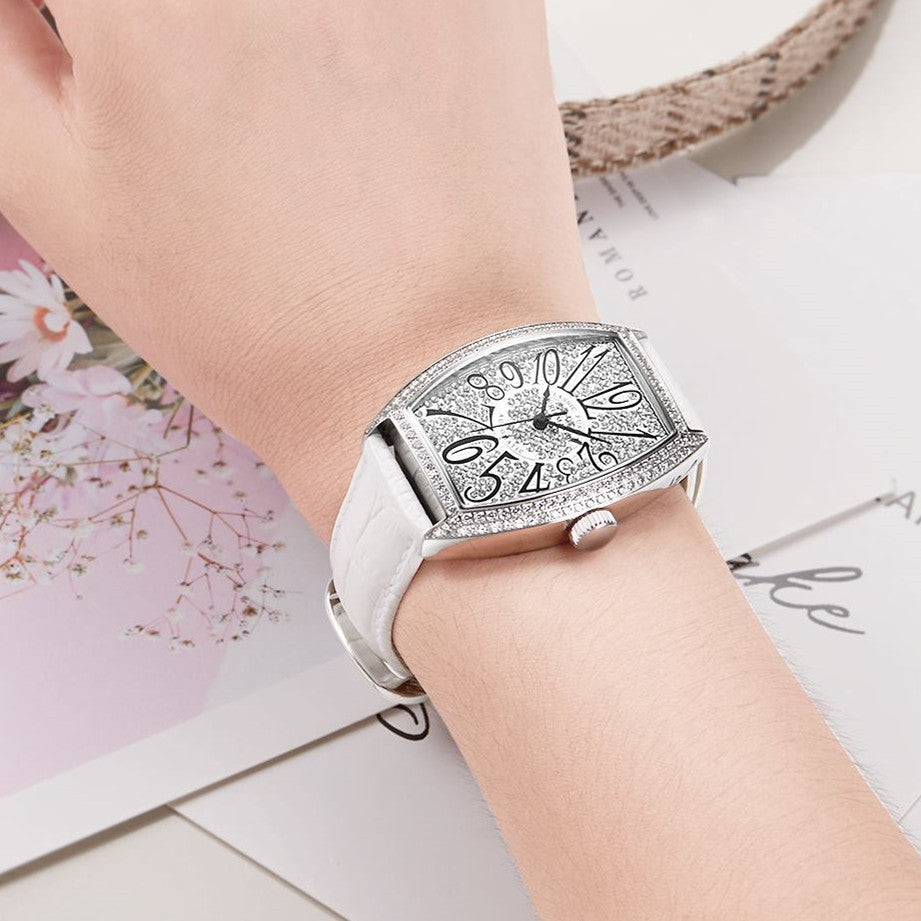 RUIMAS Luxury Diamond Women Automatic Mechanical Watches Waterproof Elegant Ladies Wrist Watch Clock Leather Reloj Mujer 6757-4