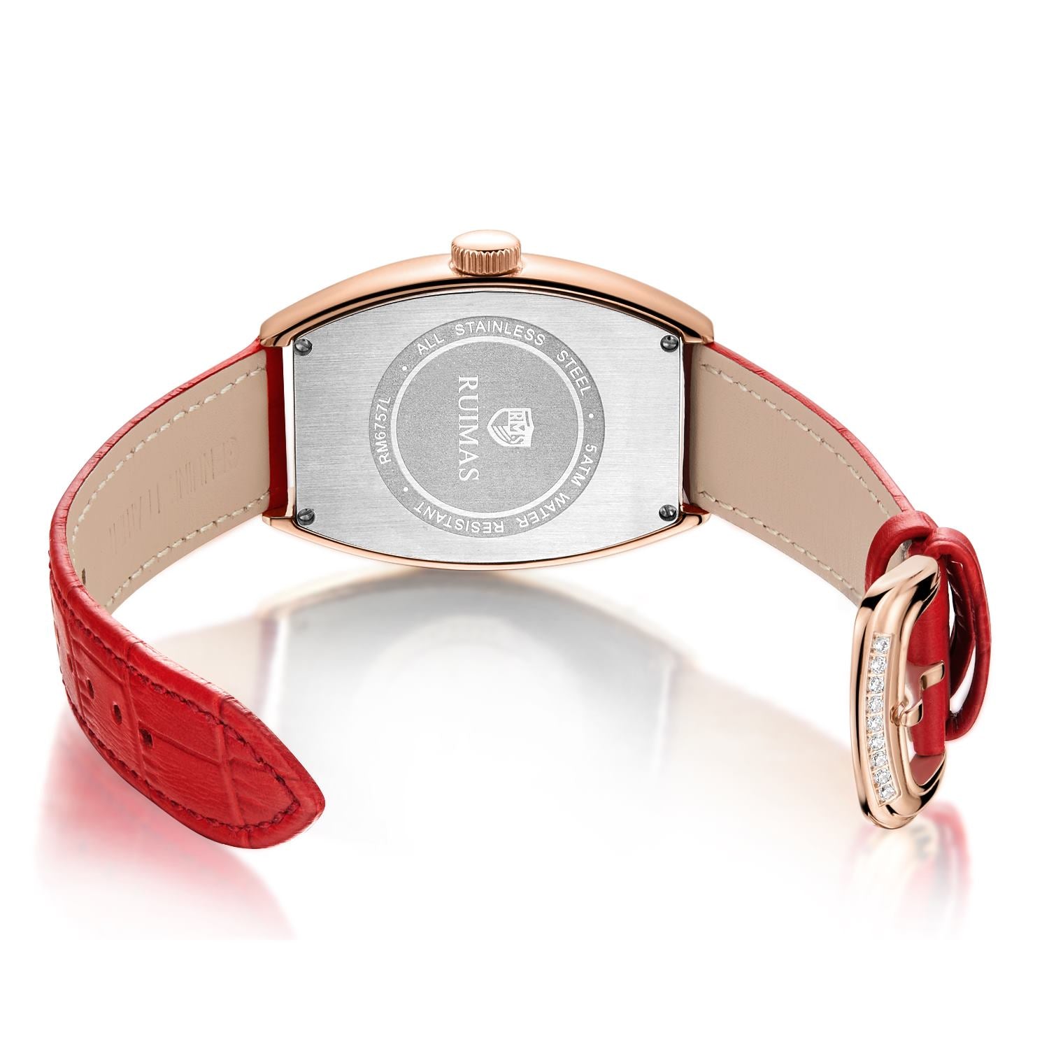 RUIMAS Luxury Diamond Women Automatic Mechanical Watches Waterproof Elegant Ladies Wrist Watch Clock Leather Reloj Mujer 6757-11