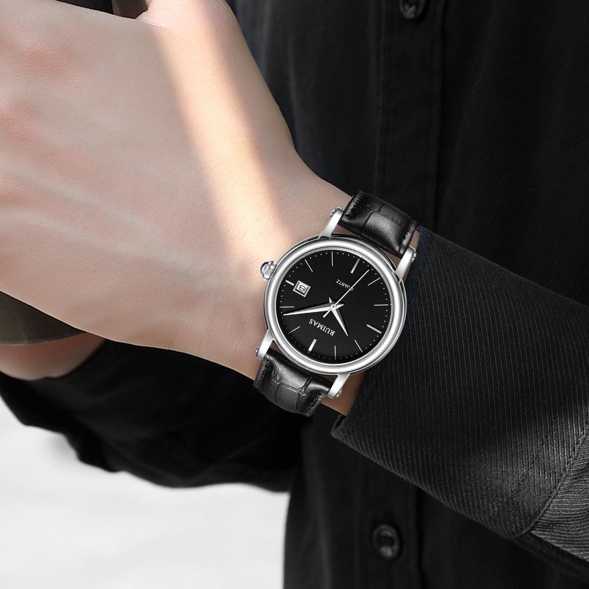 RUIMAS Fashion Mens Quartz Watches Sapphire Sport Wristwatch Waterproof Large Dial Business Casual Watch Clock Montre Homme-3