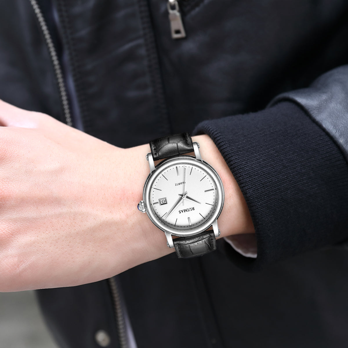 RUIMAS Fashion Mens Quartz Watches Sapphire Sport Wristwatch Waterproof Large Dial Business Casual Watch Clock Montre Homme-2