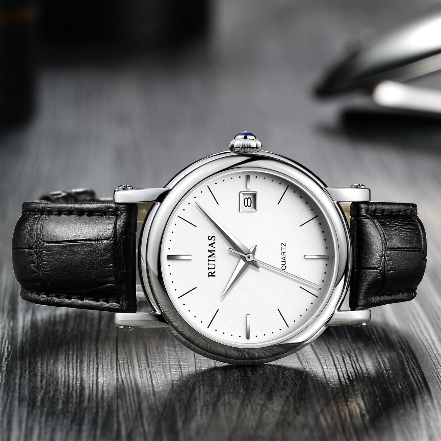 RUIMAS Fashion Mens Quartz Watches Sapphire Sport Wristwatch Waterproof Large Dial Business Casual Watch Clock Montre Homme-5