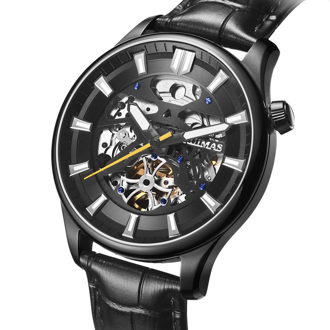 RUIMAS Men Mechanical Wristwatch Fashion Casual Leather Band Watch Luxury Sport Wrist Watch Chronograph Luminous Man Clock 6770-7