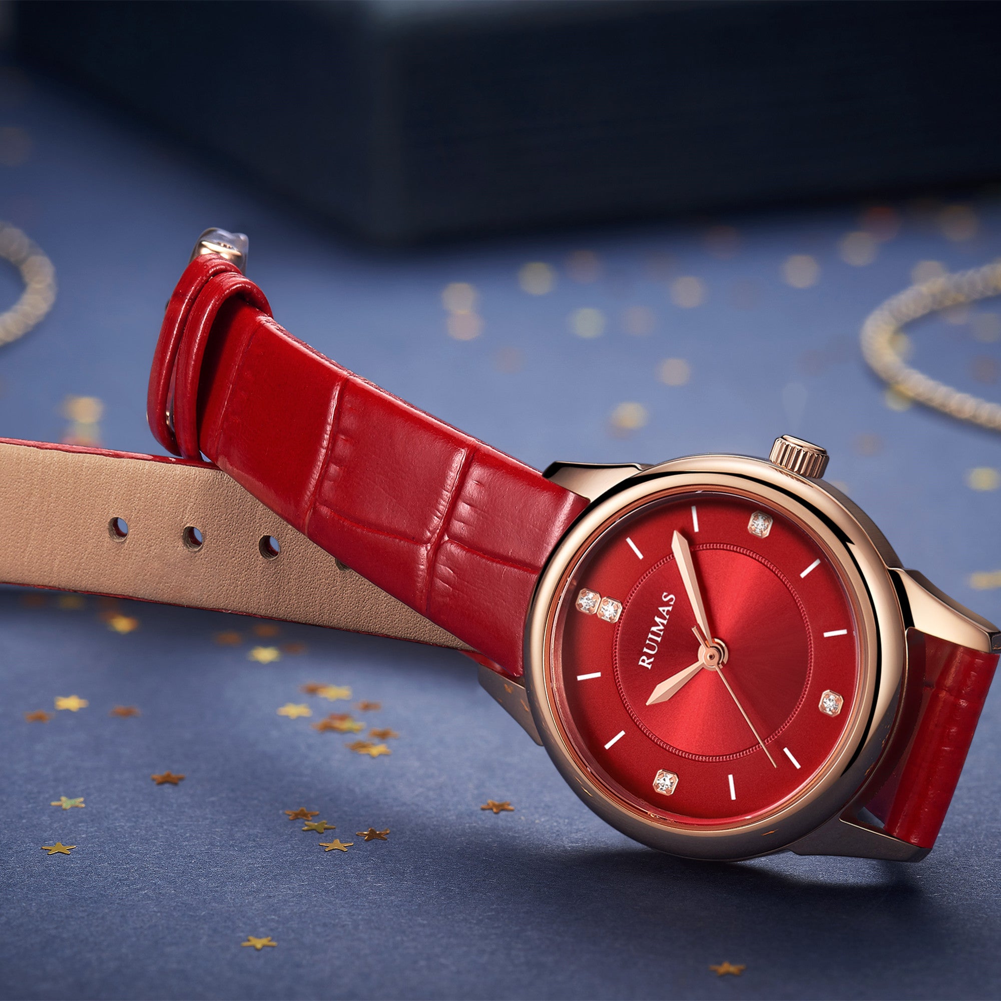 RUIMAS Women Watches Luxury Fashion Female Quartz Watch Steel Mesh Ladies Wristwatch Elegant Dress Clock Relogio Feminino 6779-12