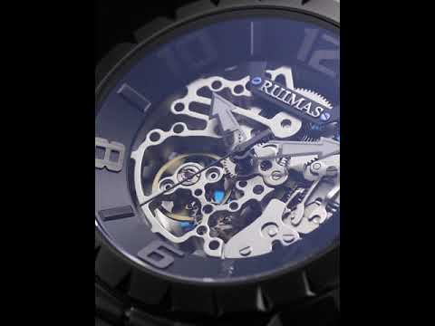 RUIMAS Men Mechanical Watch Luxury Automatic Stainless Steel Bracelet Wristwatches 5ATM Waterproof Clock Relogio Masculino-13