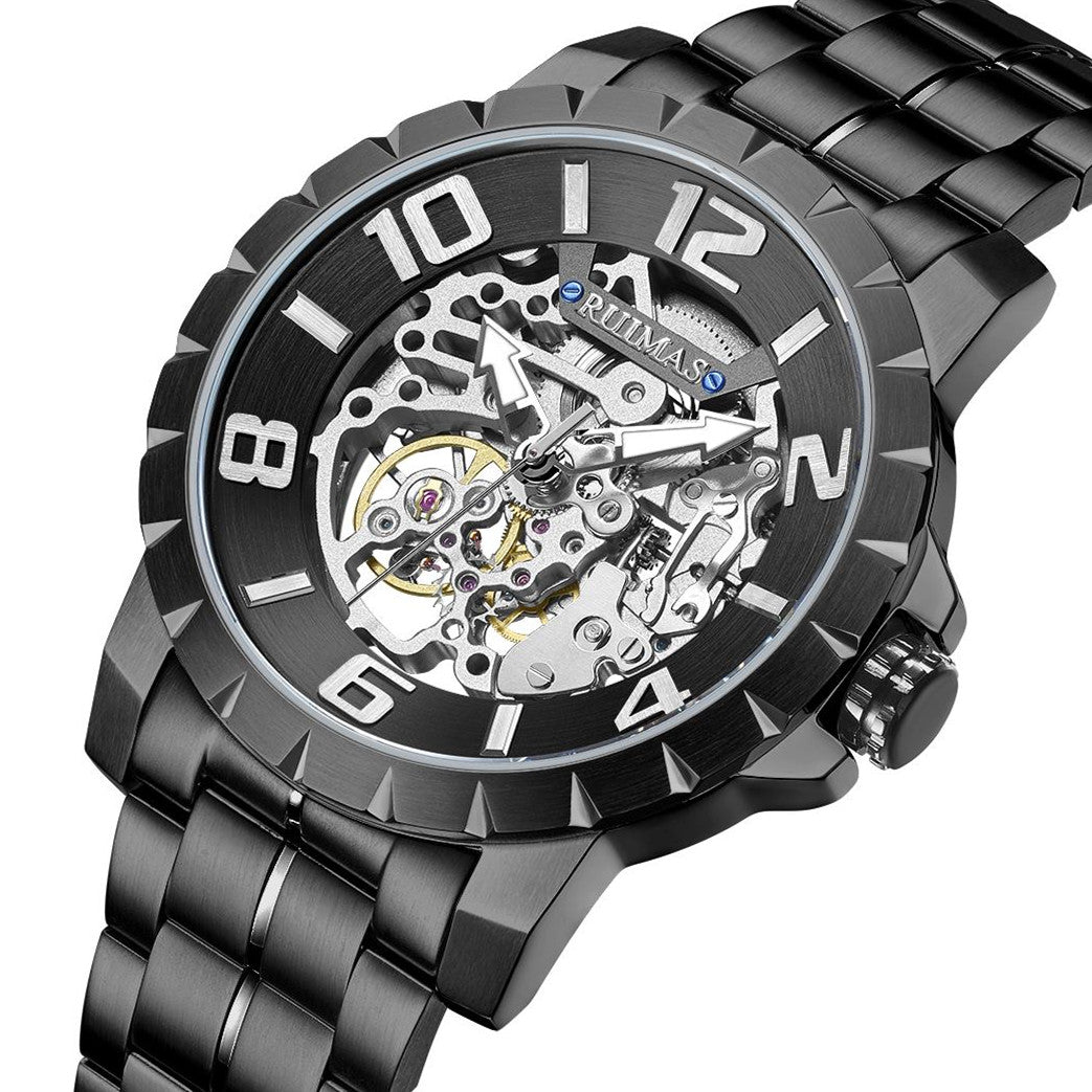 RUIMAS Men Mechanical Watch Luxury Automatic Stainless Steel Bracelet Wristwatches 5ATM Waterproof Clock Relogio Masculino-11